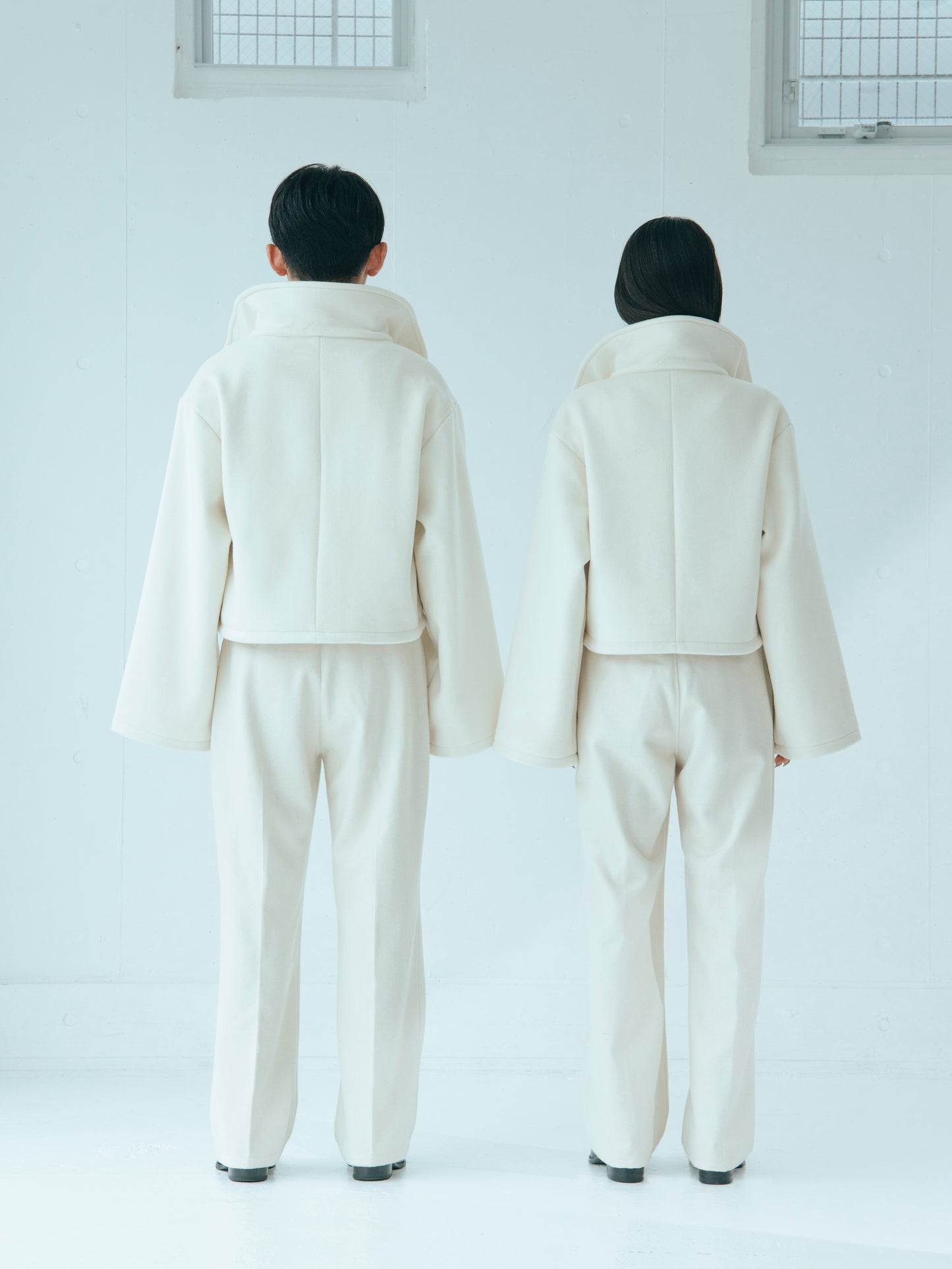 Melton Short Coat Ivory 002