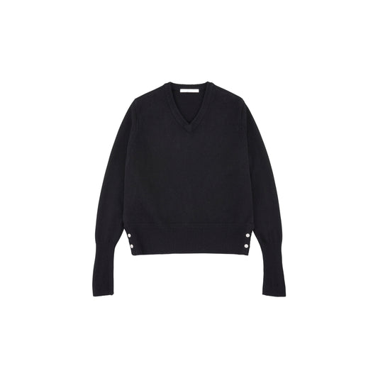 V-neck Cashmere Sweater Black 002